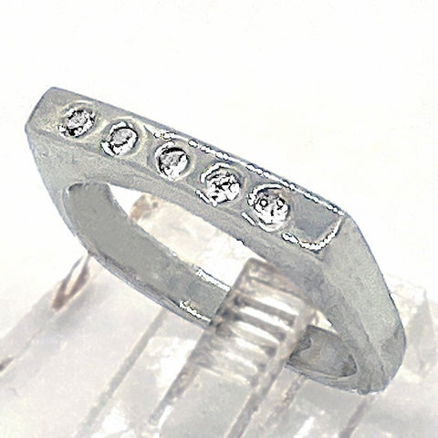 White Sapphires row Ring (size 6)