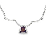 Garnet & Diamonds Bar Necklace