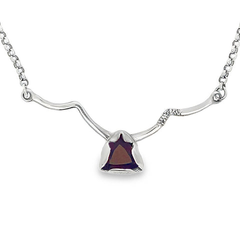 Garnet & Diamonds Bar Necklace