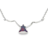 Garnet & Diamonds Bar Necklace