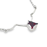 Garnet & Diamonds Bar Necklace