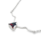 Garnet & Diamonds Bar Necklace