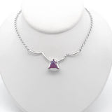 Garnet & Diamonds Bar Necklace