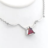 Garnet & Diamonds Bar Necklace