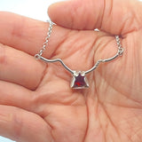 Garnet & Diamonds Bar Necklace