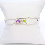 Happy Wave Amethyst and Peridot Bracelet