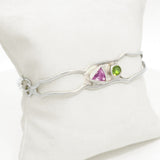 Happy Wave Amethyst and Peridot Bracelet