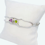 Happy Wave Amethyst and Peridot Bracelet