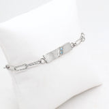 Aquamarine Small Bar Bracelet