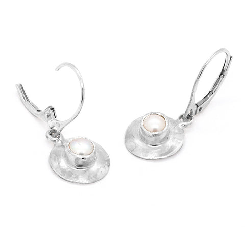 Pearl Dangle earrings on Covex Back
