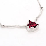 Garnet & Diamonds Bar Necklace