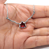 Garnet & Diamonds Bar Necklace