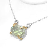 Green Amethyst Prongs Necklace