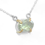 Green Amethyst Prongs Necklace