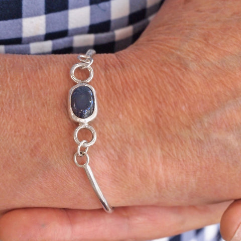 Iolite Split Coil Bracelet