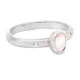 Morganite & White Zircon Ring (size 8)