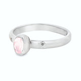 Morganite & White Zircon Ring (size 8)