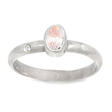 Morganite & White Zircon Ring (size 8)