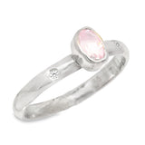 Morganite & White Zircon Ring (size 8)