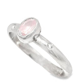 Morganite & White Zircon Ring (size 8)