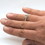 Green Tourmaline & White Sapphires Ring (size 6)