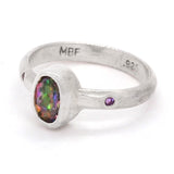 Mystic Topaz and Amethyst Ring (size 6)