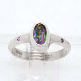 Mystic Topaz and Amethyst Ring (size 6)