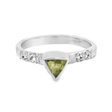 Peridot & Zircon Ring (size 6)