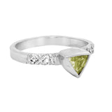 Peridot & Zircon Ring (size 6)