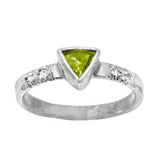 Peridot & Zircon Ring (size 6)