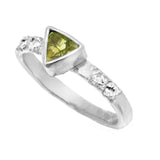 Peridot & Zircon Ring (size 6)