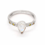 Moonstone & Sapphire Ring (size 6 1/2)