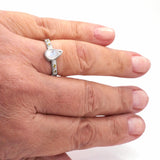 Moonstone & Sapphire Ring (size 6 1/2)
