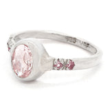 Morganite & Pink Sapphires Ring (size 7)