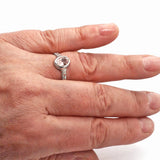 Morganite & Pink Sapphires Ring (size 9 1/2)