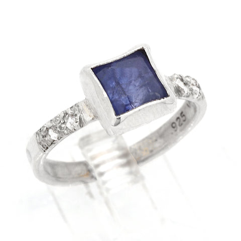 Tanzanite & White Sapphires Ring (size 7)