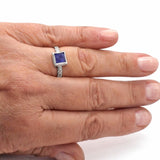 Tanzanite & White Sapphires Ring (size 7)