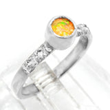 Ethiopian Opal & Zircon Ring (size 8 1/2)