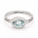 Aquamarine & Sapphire Ring (size 9)