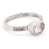 Morganite & Pink Sapphires Ring (size 9)