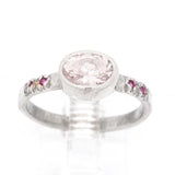 Morganite & Pink Sapphires Ring (size 9)
