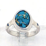 Turquoise & Blue Diamond Ring (size 9)