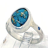 Turquoise & Blue Diamond Ring (size 9)