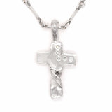 Twisted Cross with diamonds Accent Pendant