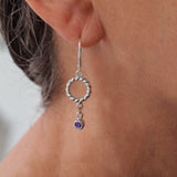 Dangle Amethyst Twisted earrings