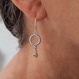 Dangle Citrine Twisted earrings