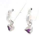 Small Hoops with Amethyst