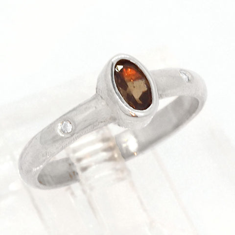 Color Changing Garnet & Diamond Ring (size 6)
