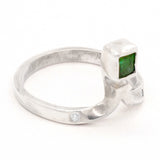 Emerald & White Diamond Twisted Ring (size 6)