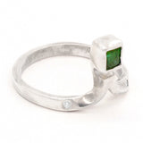 Emerald & White Diamond Twisted Ring (size 7 1/2)